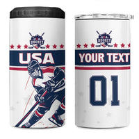 Custom USA Hockey 4 in 1 Can Cooler Tumbler Team USA Champions - Wonder Print Shop