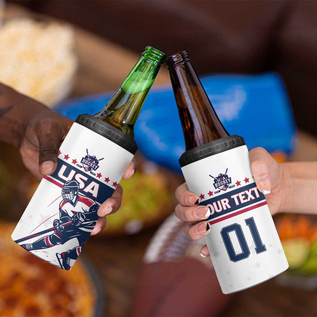 Custom USA Hockey 4 in 1 Can Cooler Tumbler Team USA Champions - Wonder Print Shop