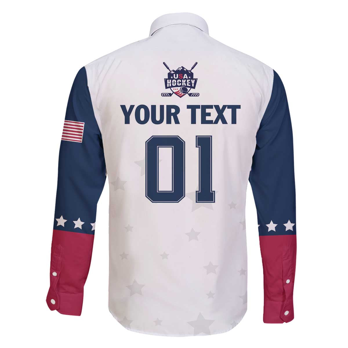 Custom USA Hockey Family Matching Off The Shoulder Long Sleeve Dress and Hawaiian Shirt Team USA Champions - Wonder Print Shop
