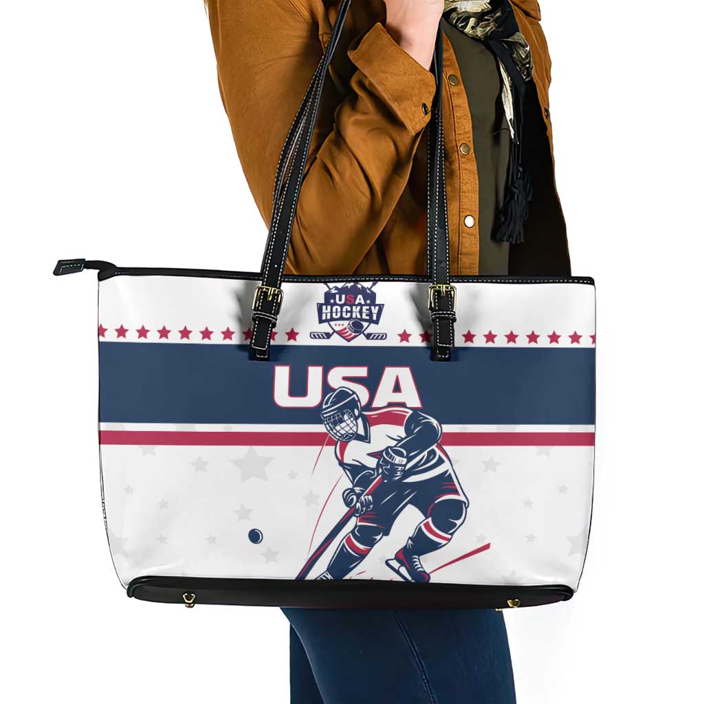 USA Hockey Leather Tote Bag Team USA Champions - Wonder Print Shop