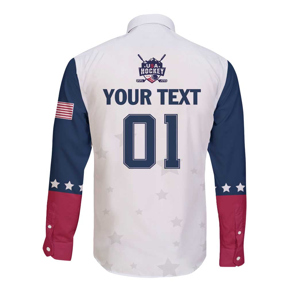 Custom USA Hockey Long Sleeve Button Shirt Team USA Champions - Wonder Print Shop