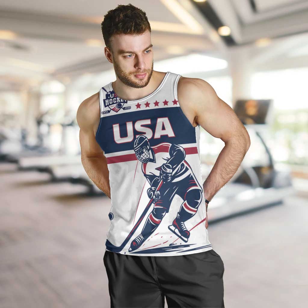 Custom USA Hockey Men Tank Top Team USA Champions - Wonder Print Shop