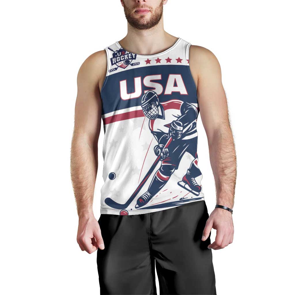 Custom USA Hockey Men Tank Top Team USA Champions - Wonder Print Shop