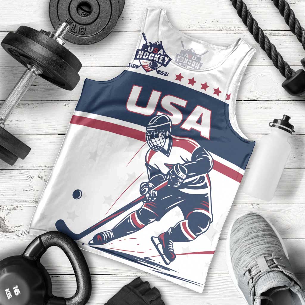 Custom USA Hockey Men Tank Top Team USA Champions - Wonder Print Shop