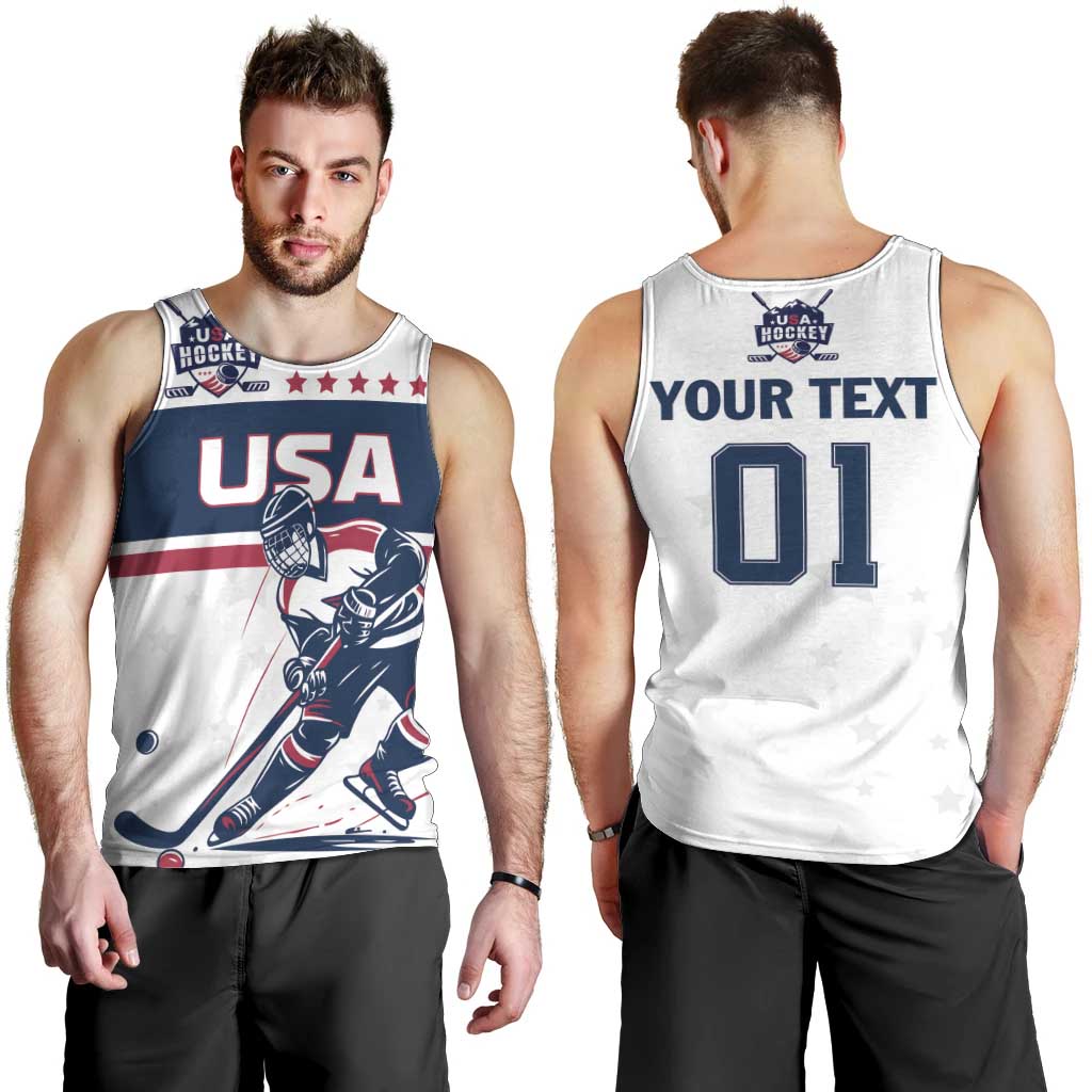 Custom USA Hockey Men Tank Top Team USA Champions - Wonder Print Shop