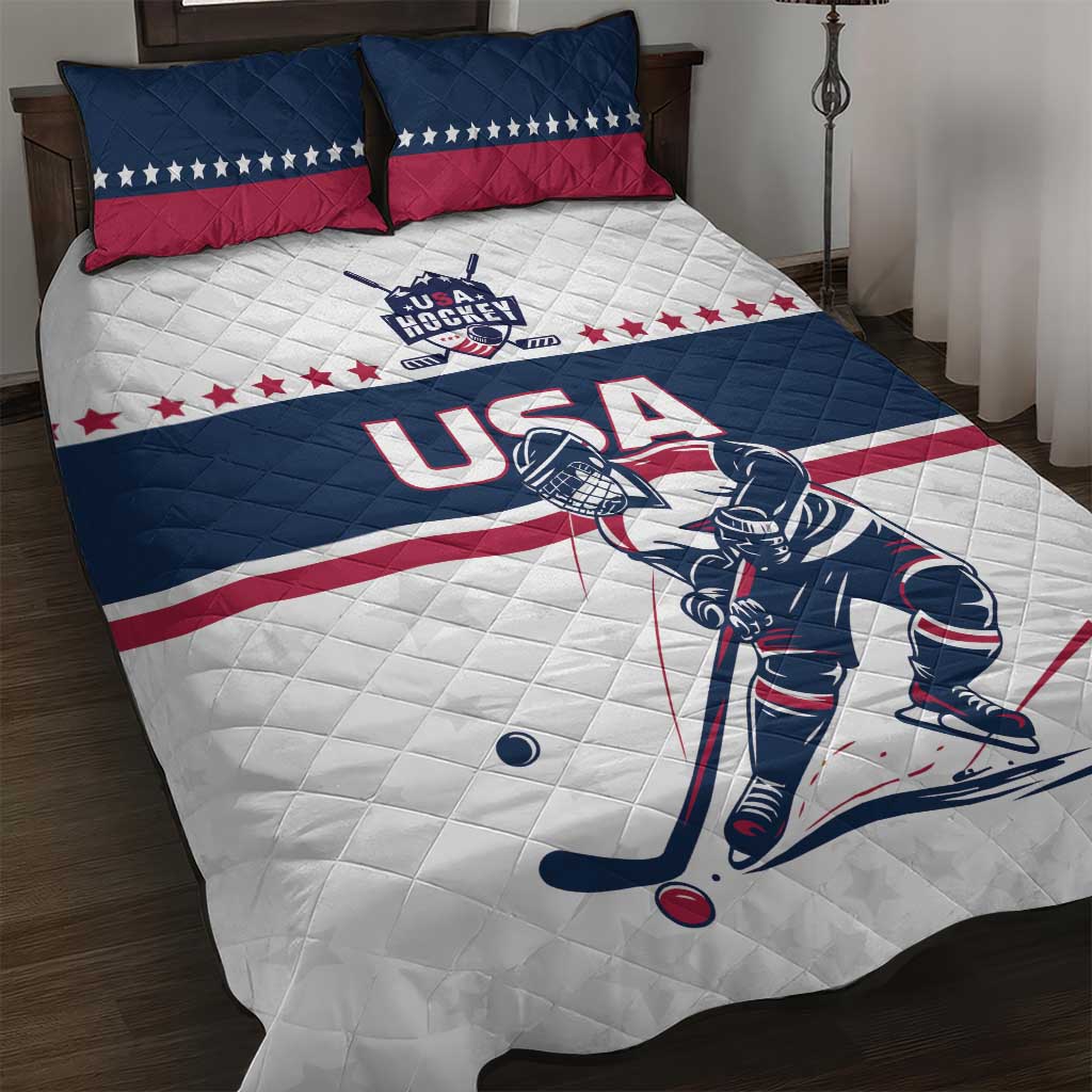 USA Hockey Quilt Bed Set Team USA Champions - Wonder Print Shop