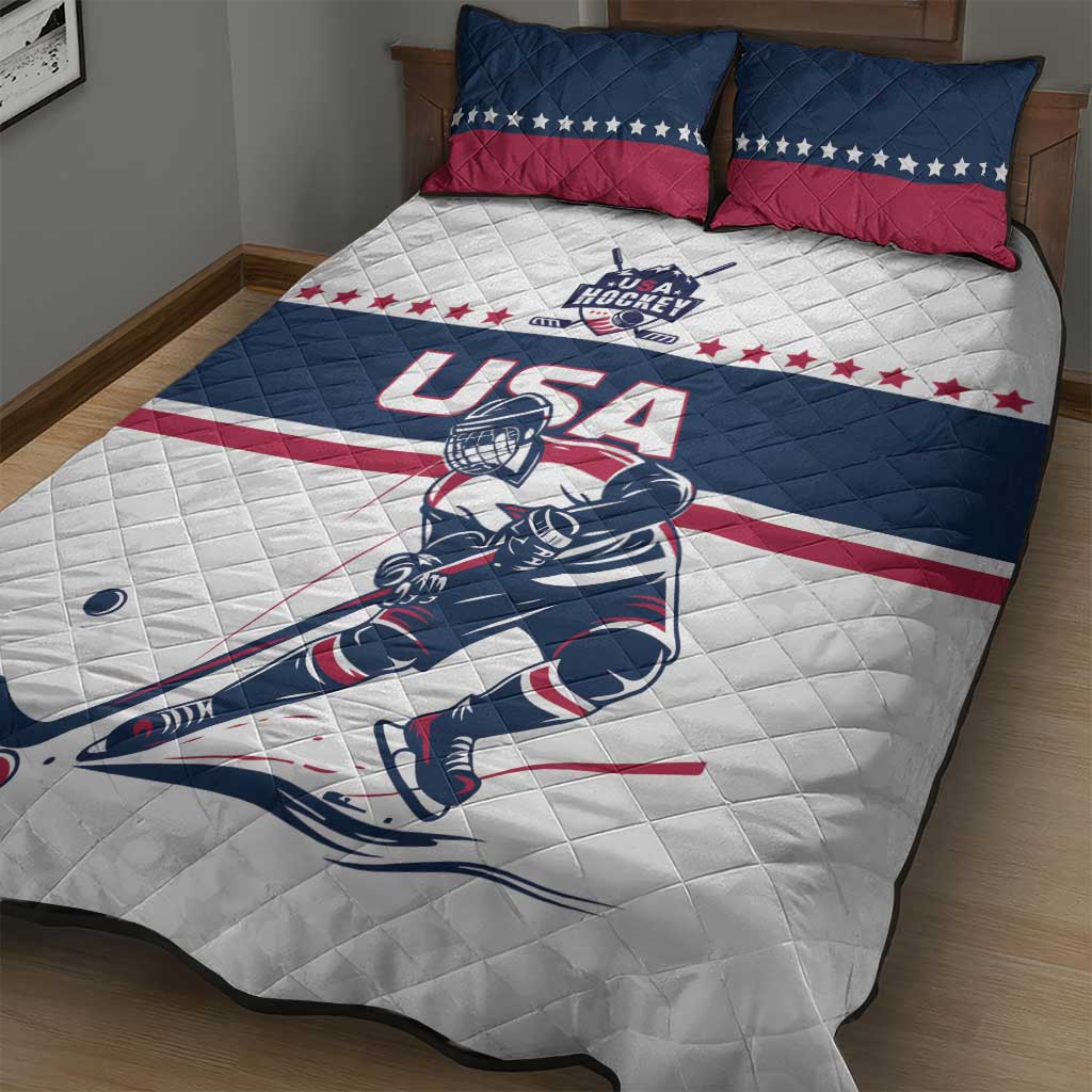 USA Hockey Quilt Bed Set Team USA Champions - Wonder Print Shop