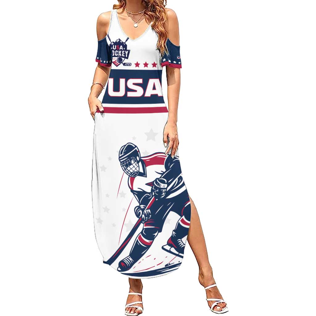 Custom USA Hockey Summer Maxi Dress Team USA Champions - Wonder Print Shop