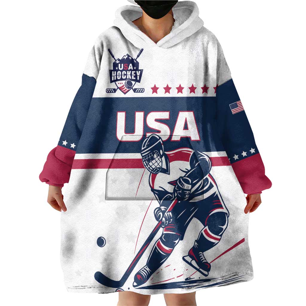 Custom USA Hockey Wearable Blanket Hoodie Team USA Champions - Wonder Print Shop