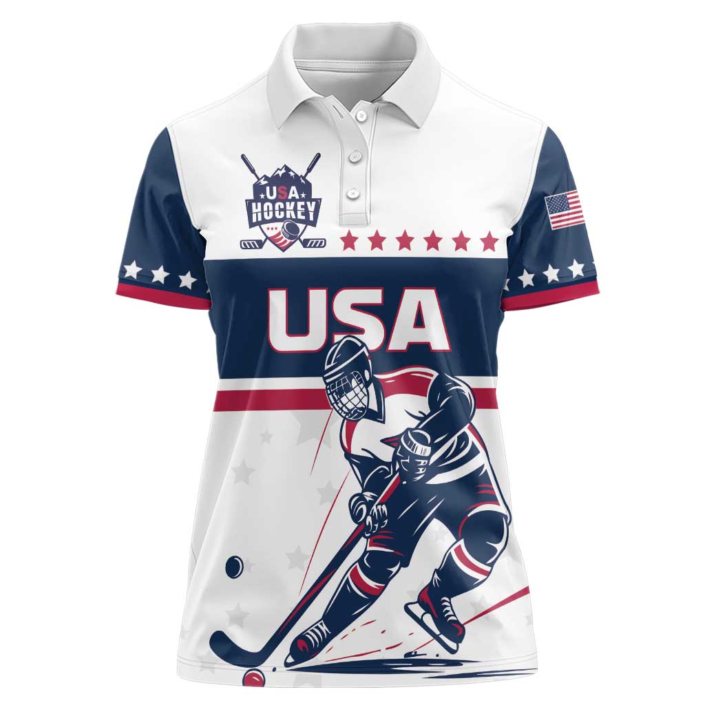 Custom USA Hockey Women Polo Shirt Team USA Champions - Wonder Print Shop