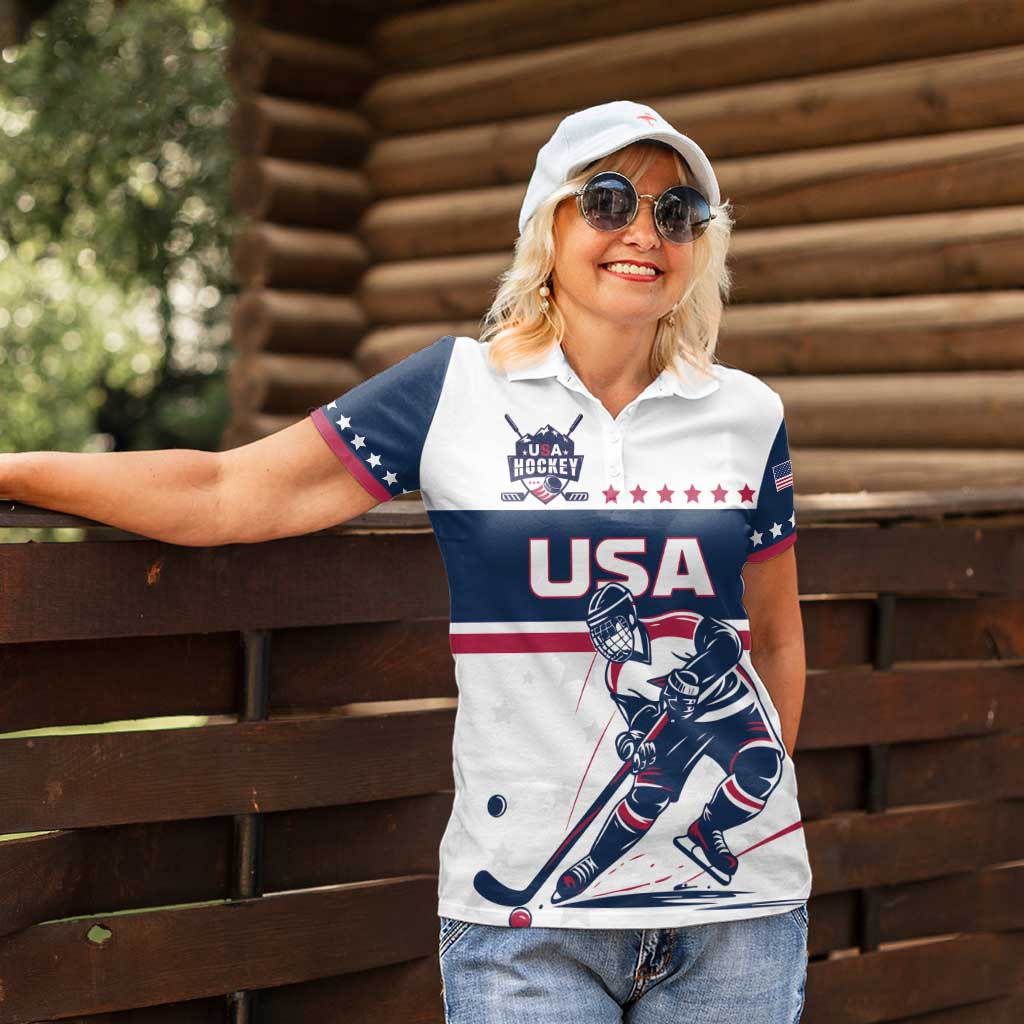 Custom USA Hockey Women Polo Shirt Team USA Champions - Wonder Print Shop