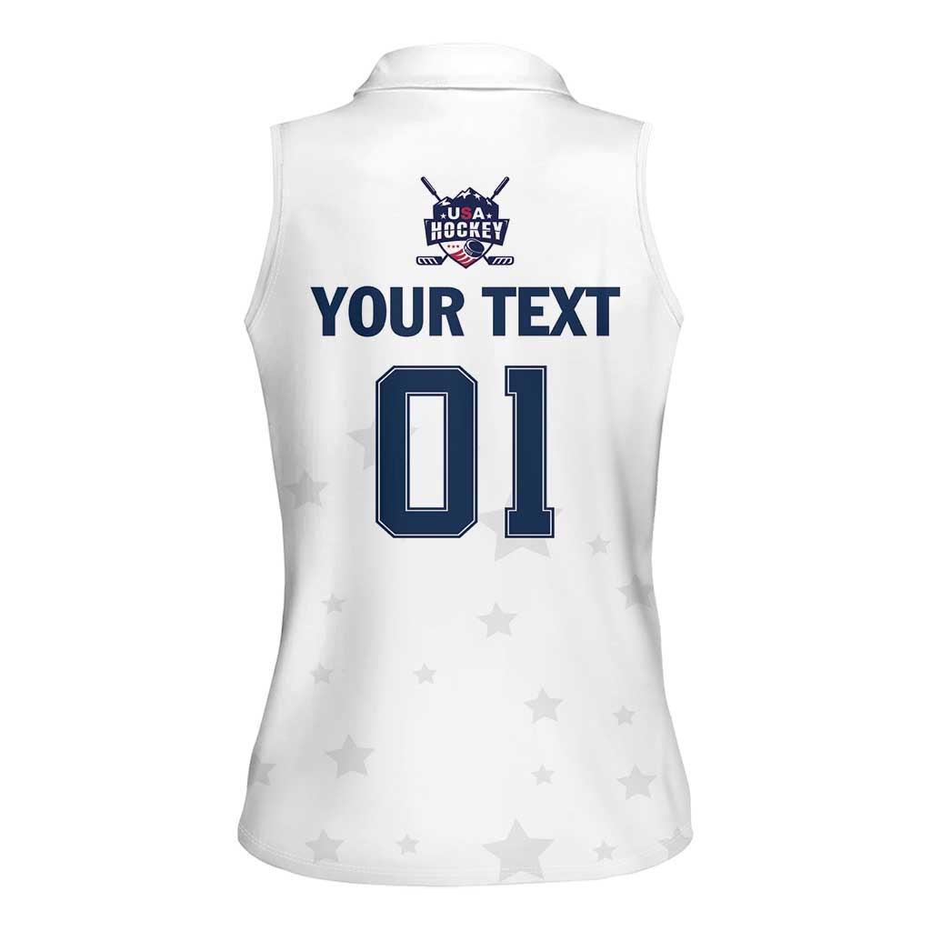 Custom USA Hockey Women Sleeveless Polo Shirt Team USA Champions - Wonder Print Shop