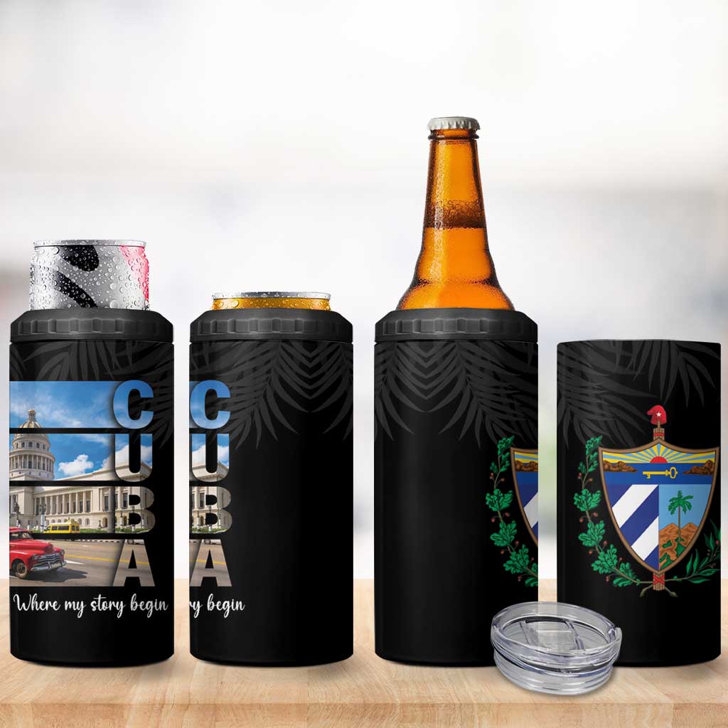 Cuba El Capitolio 4 in 1 Can Cooler Tumbler Where My Story Begin - Wonder Print Shop