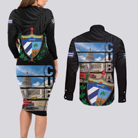 Cuba El Capitolio Couples Matching Long Sleeve Bodycon Dress and Long Sleeve Button Shirt Where My Story Begin - Wonder Print Shop