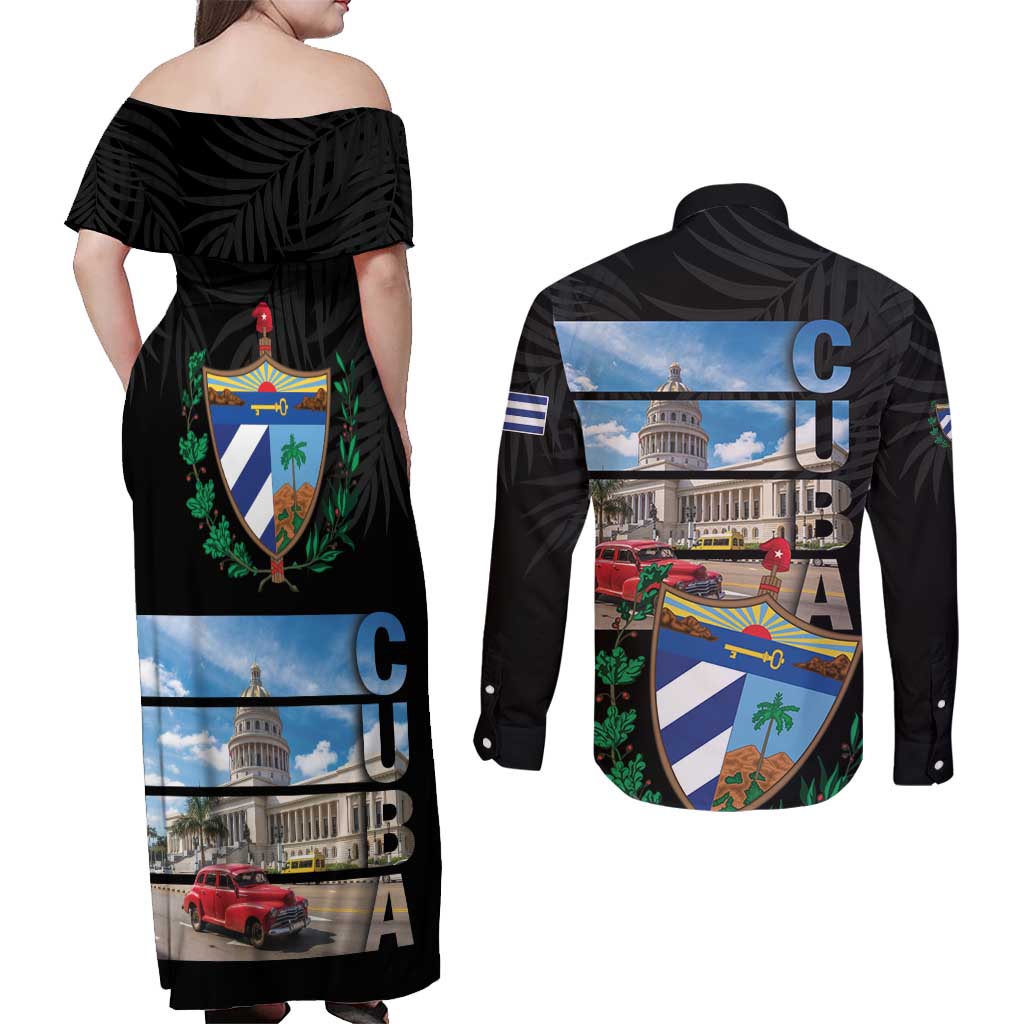 Cuba El Capitolio Couples Matching Off Shoulder Maxi Dress and Long Sleeve Button Shirt Where My Story Begin - Wonder Print Shop