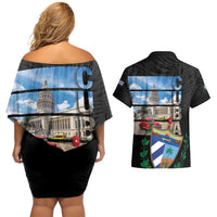 Cuba El Capitolio Couples Matching Off Shoulder Short Dress and Hawaiian Shirt Where My Story Begin - Wonder Print Shop