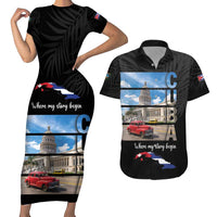 Cuba El Capitolio Couples Matching Short Sleeve Bodycon Dress and Hawaiian Shirt Where My Story Begin - Wonder Print Shop