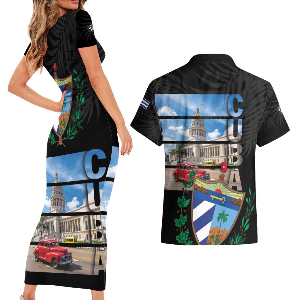 Cuba El Capitolio Couples Matching Short Sleeve Bodycon Dress and Hawaiian Shirt Where My Story Begin - Wonder Print Shop