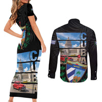 Cuba El Capitolio Couples Matching Short Sleeve Bodycon Dress and Long Sleeve Button Shirt Where My Story Begin - Wonder Print Shop