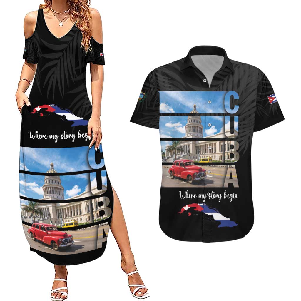 Cuba El Capitolio Couples Matching Summer Maxi Dress and Hawaiian Shirt Where My Story Begin - Wonder Print Shop