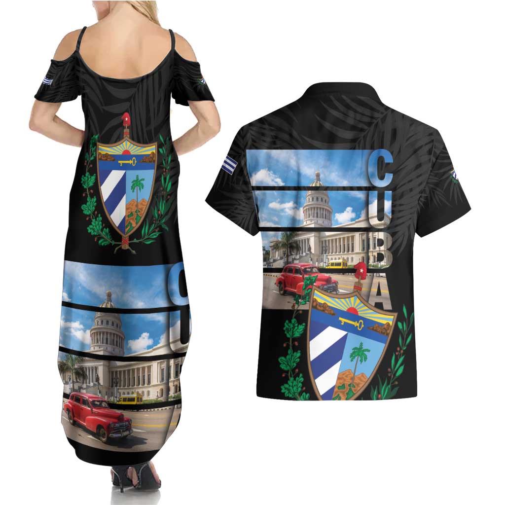 Cuba El Capitolio Couples Matching Summer Maxi Dress and Hawaiian Shirt Where My Story Begin - Wonder Print Shop