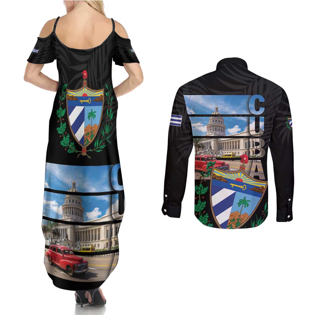 Cuba El Capitolio Couples Matching Summer Maxi Dress and Long Sleeve Button Shirt Where My Story Begin - Wonder Print Shop