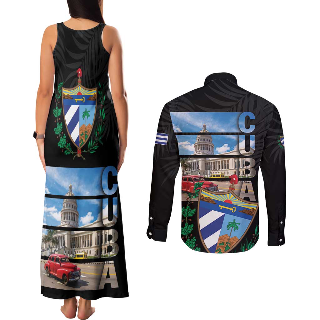 Cuba El Capitolio Couples Matching Tank Maxi Dress and Long Sleeve Button Shirt Where My Story Begin - Wonder Print Shop