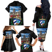 Cuba El Capitolio Family Matching Off The Shoulder Long Sleeve Dress and Hawaiian Shirt Where My Story Begin - Wonder Print Shop