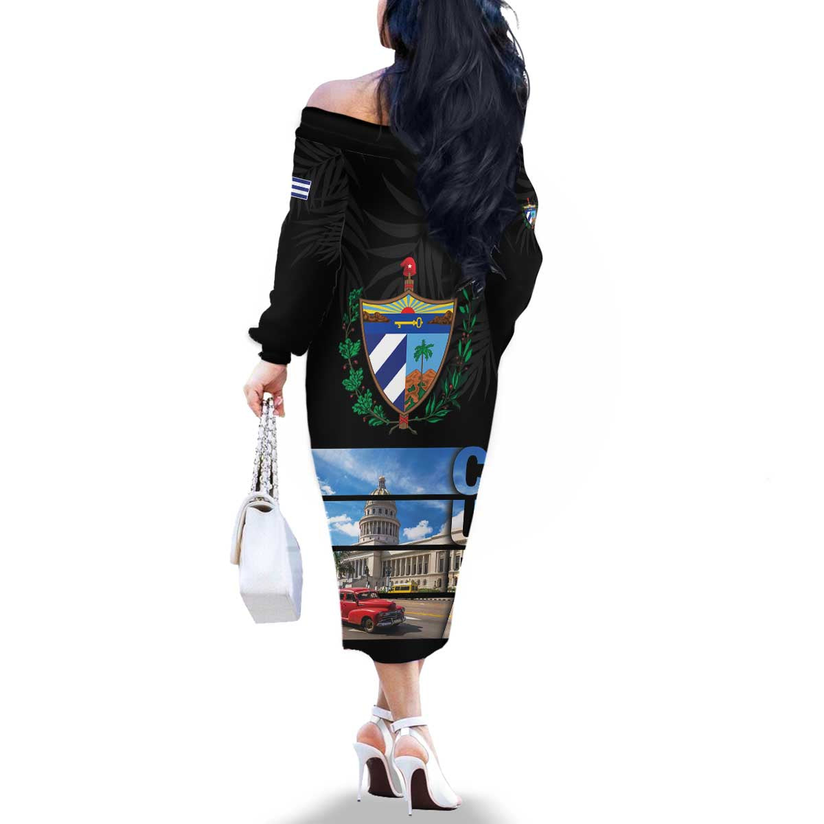 Cuba El Capitolio Family Matching Off The Shoulder Long Sleeve Dress and Hawaiian Shirt Where My Story Begin - Wonder Print Shop