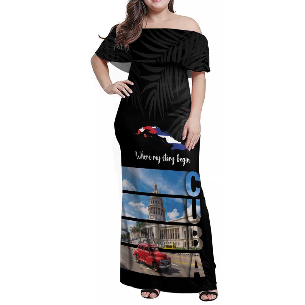 Cuba El Capitolio Family Matching Off Shoulder Maxi Dress and Hawaiian Shirt Where My Story Begin - Wonder Print Shop