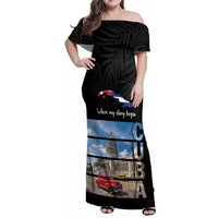 Cuba El Capitolio Family Matching Off Shoulder Maxi Dress and Hawaiian Shirt Where My Story Begin - Wonder Print Shop