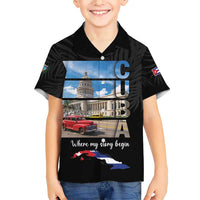Cuba El Capitolio Family Matching Short Sleeve Bodycon Dress and Hawaiian Shirt Where My Story Begin - Wonder Print Shop