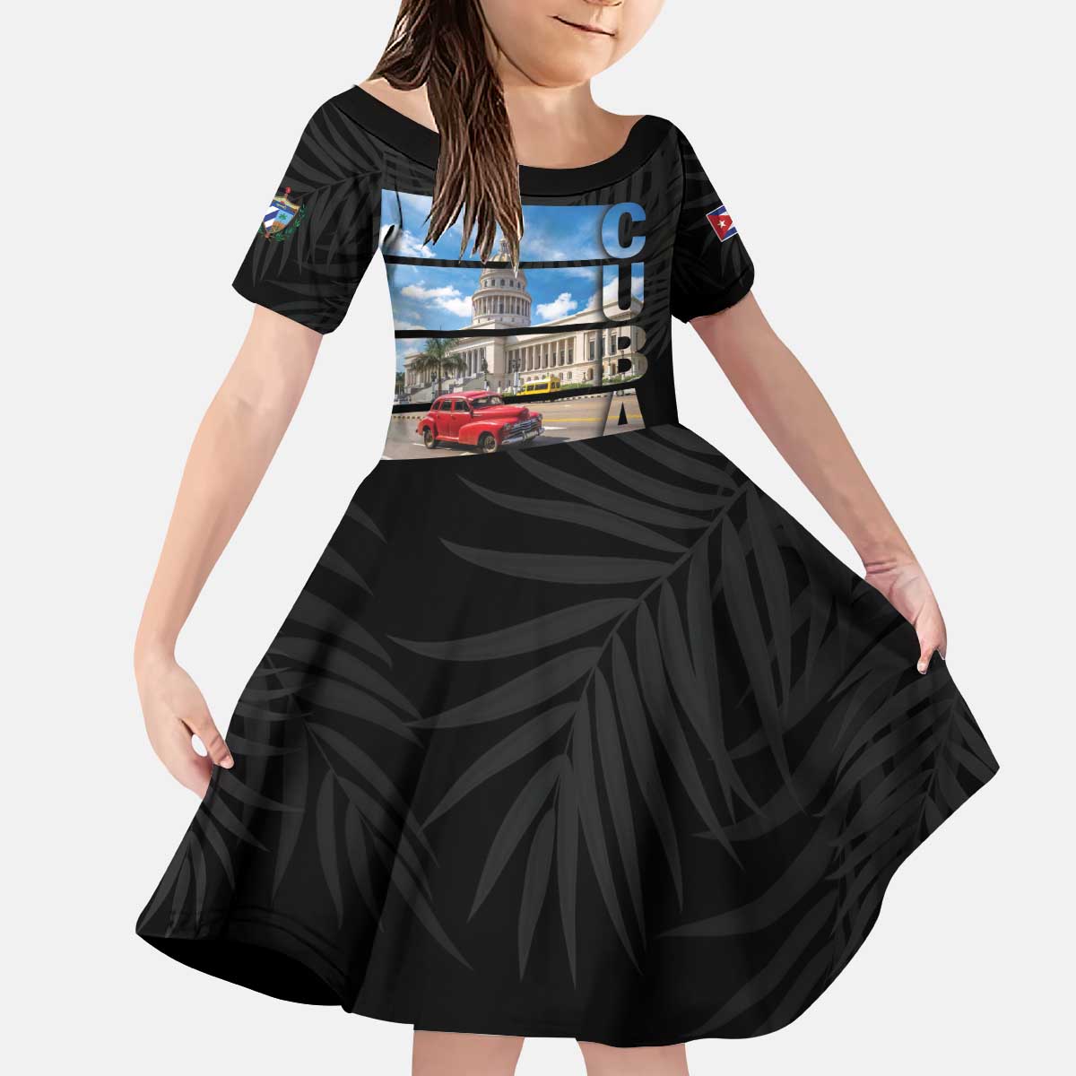 Cuba El Capitolio Kid Short Sleeve Dress Where My Story Begin - Wonder Print Shop