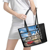 Cuba El Capitolio Leather Tote Bag Where My Story Begin - Wonder Print Shop