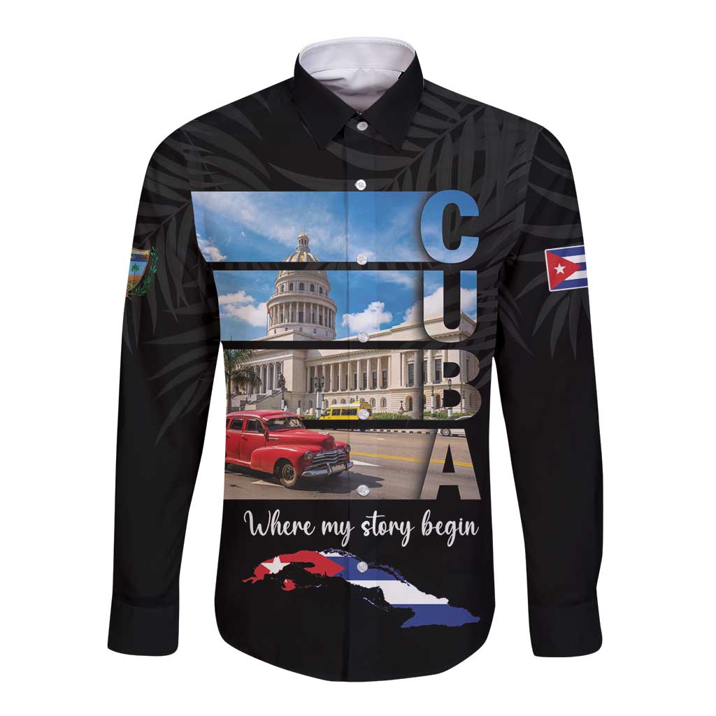 Cuba El Capitolio Long Sleeve Button Shirt Where My Story Begin - Wonder Print Shop