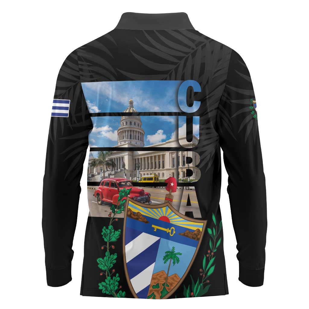 Cuba El Capitolio Long Sleeve Polo Shirt Where My Story Begin - Wonder Print Shop