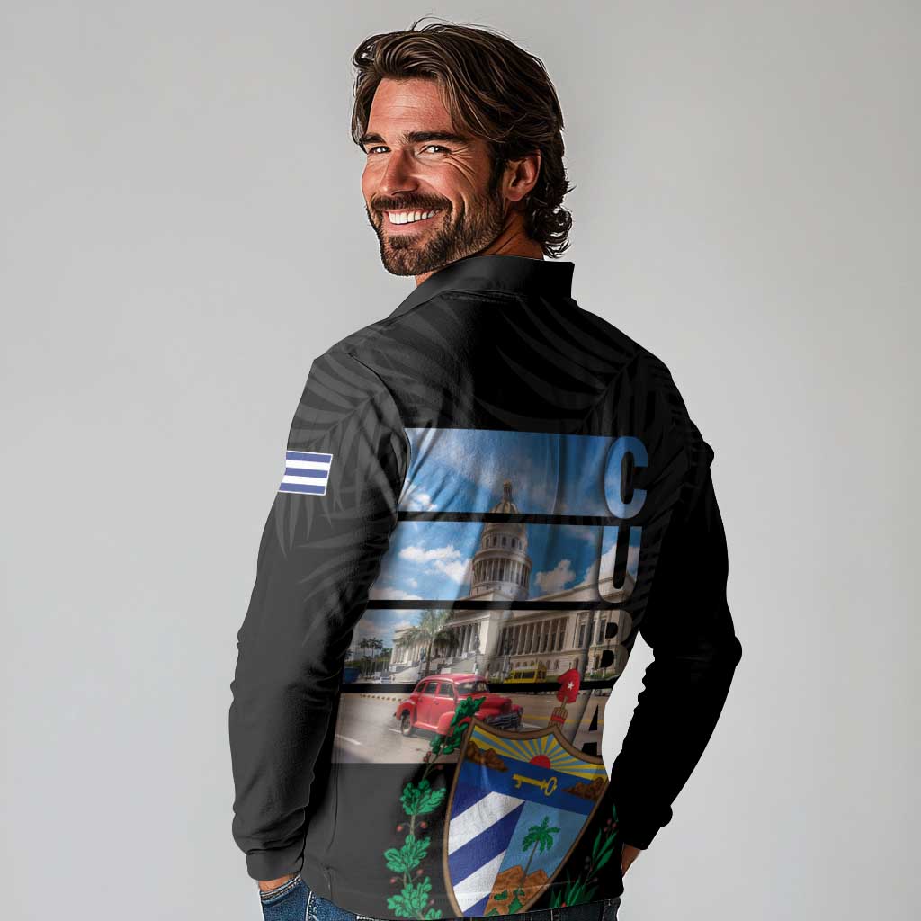 Cuba El Capitolio Long Sleeve Polo Shirt Where My Story Begin - Wonder Print Shop