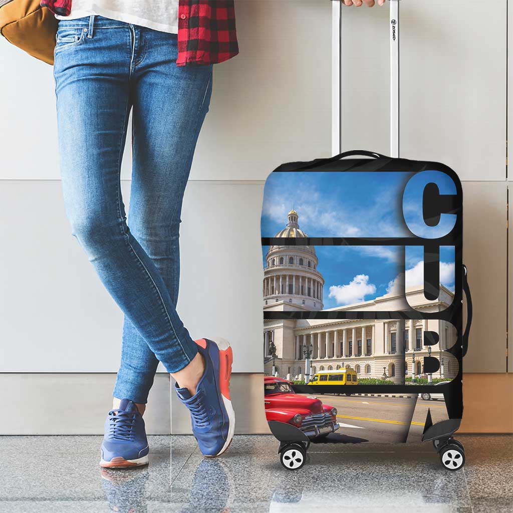 Cuba El Capitolio Luggage Cover Where My Story Begin - Wonder Print Shop