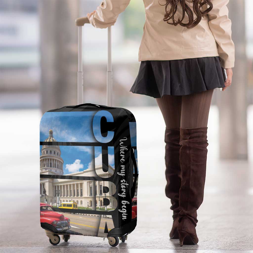 Cuba El Capitolio Luggage Cover Where My Story Begin - Wonder Print Shop