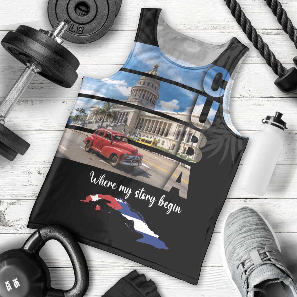 Cuba El Capitolio Men Tank Top Where My Story Begin - Wonder Print Shop