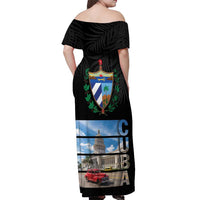 Cuba El Capitolio Off Shoulder Maxi Dress Where My Story Begin - Wonder Print Shop