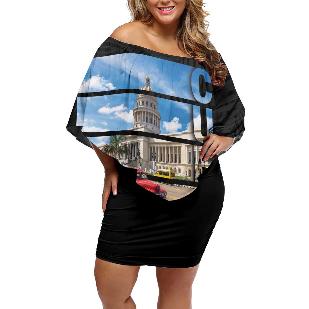 Cuba El Capitolio Off Shoulder Short Dress Where My Story Begin - Wonder Print Shop