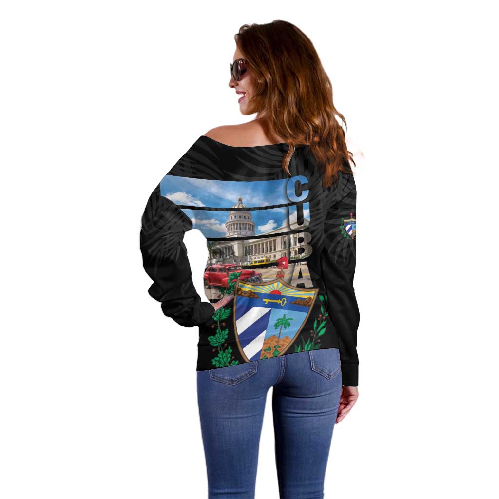 Cuba El Capitolio Off Shoulder Sweater Where My Story Begin - Wonder Print Shop