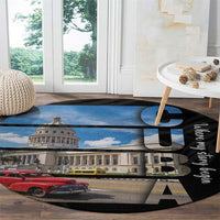 Cuba El Capitolio Round Carpet Where My Story Begin