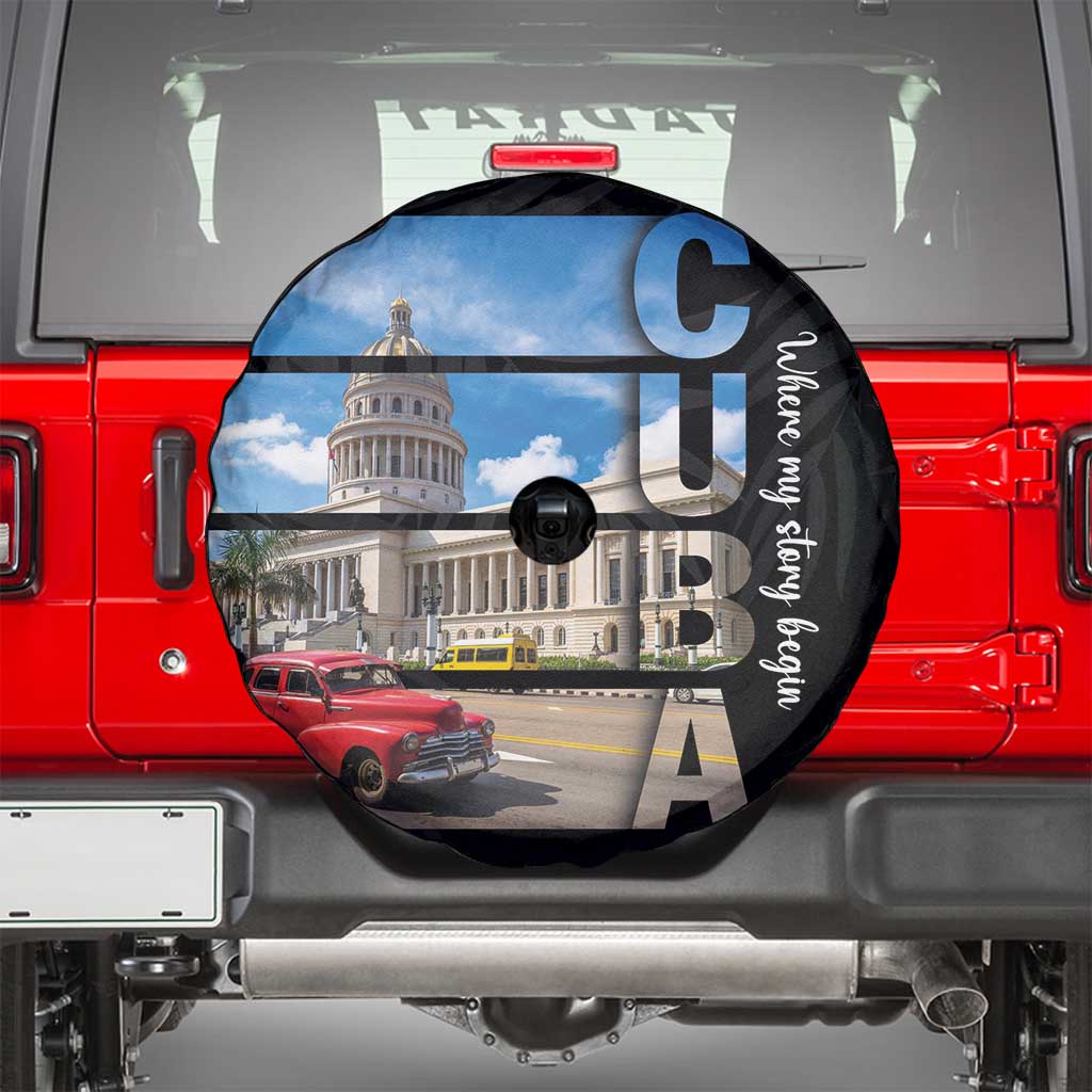 Cuba El Capitolio Spare Tire Cover Where My Story Begin - Wonder Print Shop