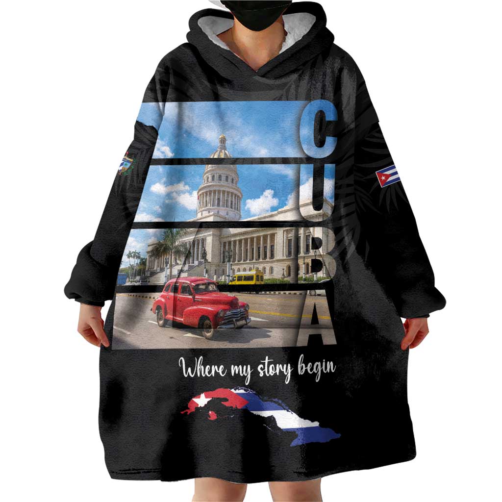 Cuba El Capitolio Wearable Blanket Hoodie Where My Story Begin - Wonder Print Shop