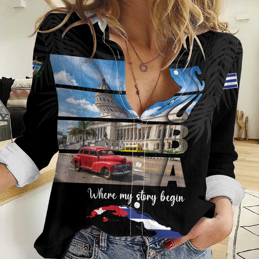 Cuba El Capitolio Women Casual Shirt Where My Story Begin - Wonder Print Shop