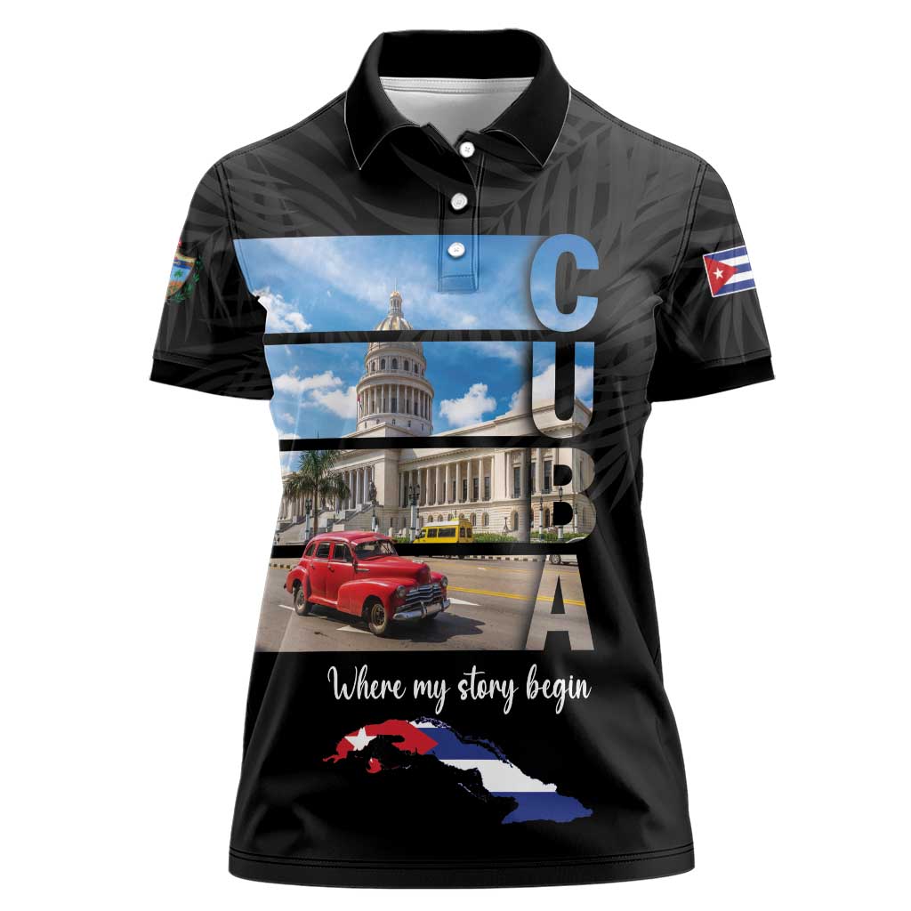 Cuba El Capitolio Women Polo Shirt Where My Story Begin - Wonder Print Shop