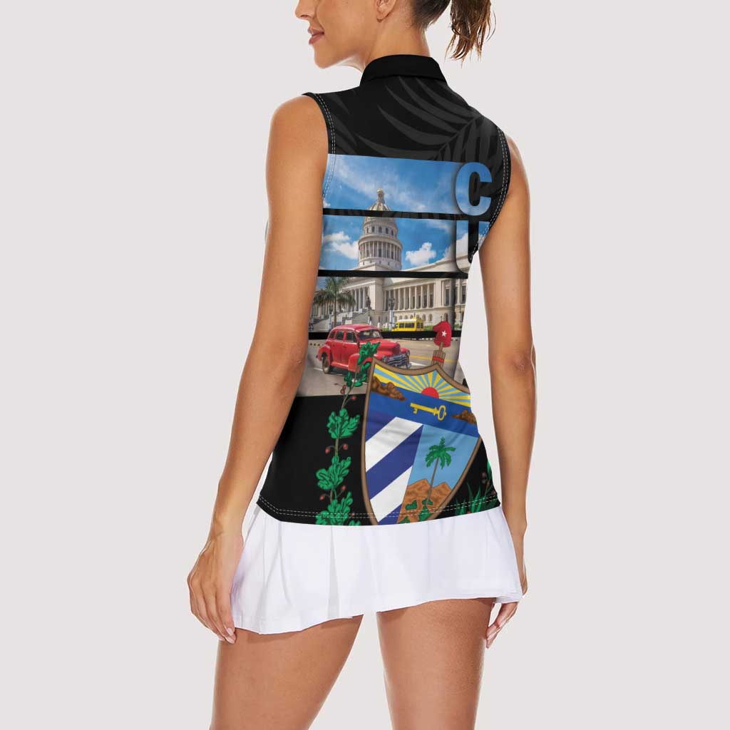 Cuba El Capitolio Women Sleeveless Polo Shirt Where My Story Begin - Wonder Print Shop