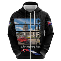 Cuba El Capitolio Zip Hoodie Where My Story Begin - Wonder Print Shop